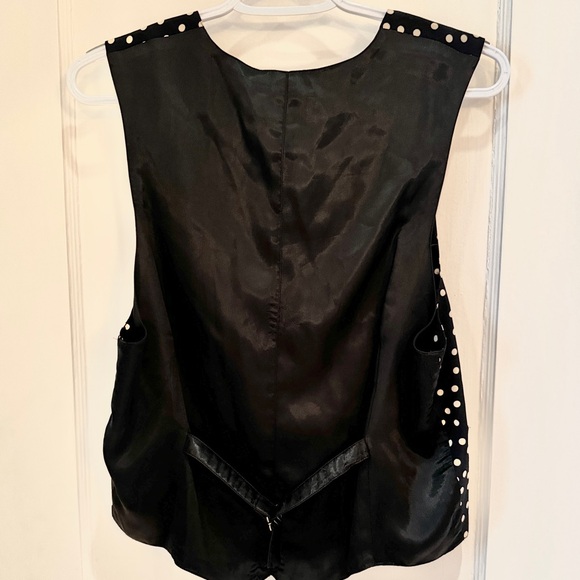 Vest Polka Dot black & white Go silk, menswear style - Picture 9 of 12